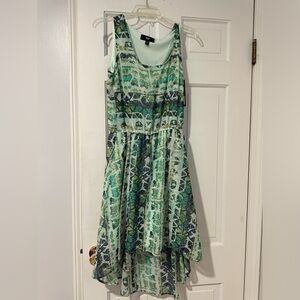 mossimo women's sz S green sleeveless elastic waist lined chiffon dress - NWT